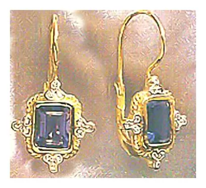 14k La Scala Iolite and Diam Earrings (.15ct)