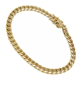 18K Solid Gold Cuban Bracelet (5.5 mm)