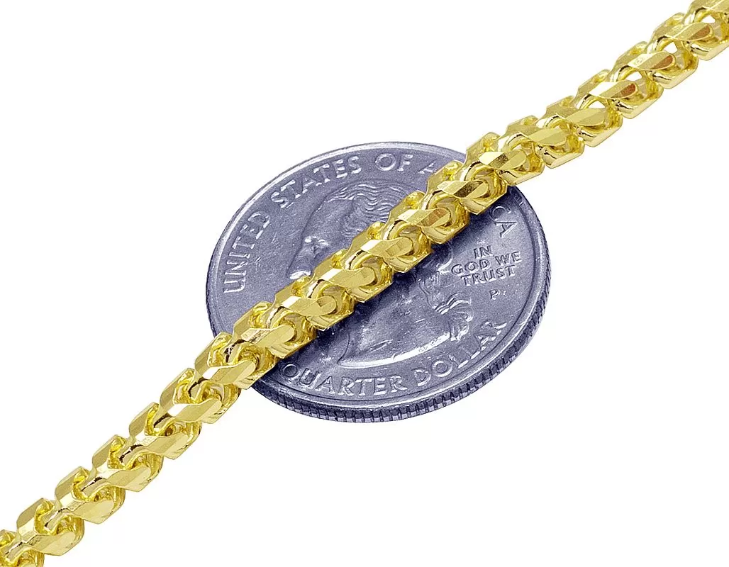 18K Solid Gold Franco Chain (4 mm)