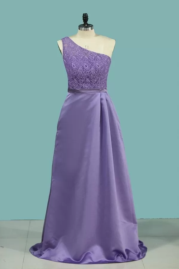 2024 Chic Bridesmaid Dresses One Shoulder Floor PD5APSK6