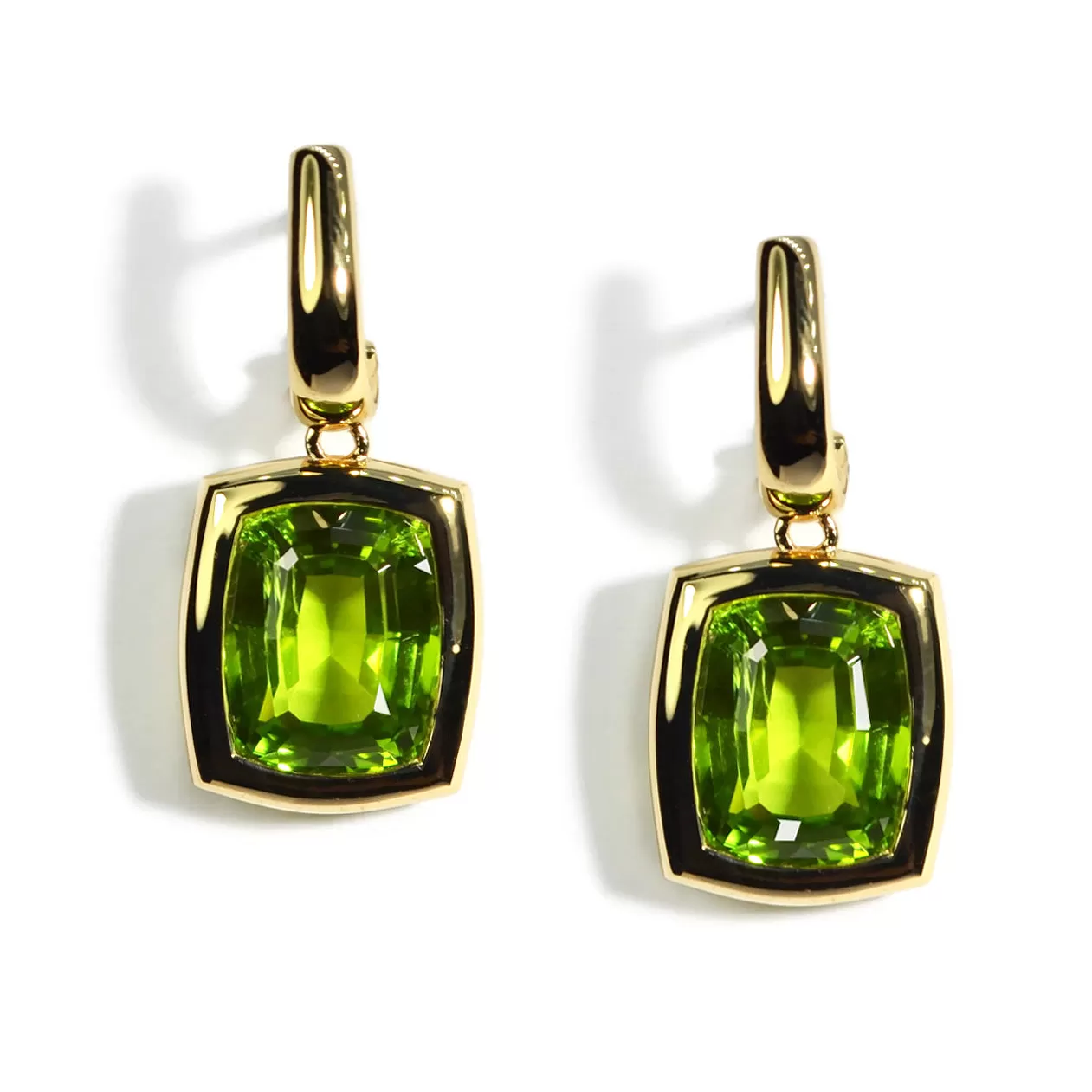 A & Furst - Essential - One of a Kind Drop Earrings with Peridot, 18k Yellow Gold