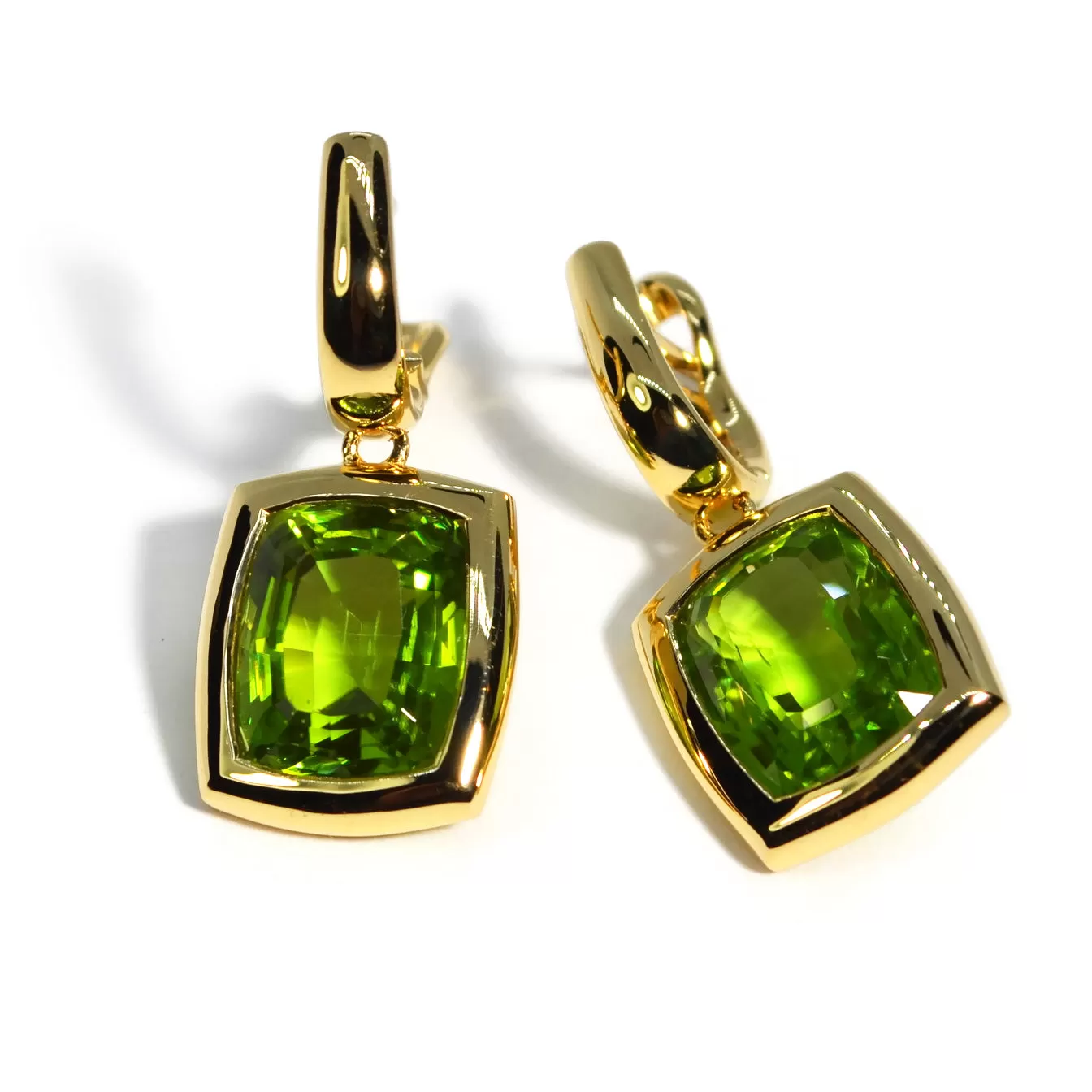 A & Furst - Essential - One of a Kind Drop Earrings with Peridot, 18k Yellow Gold