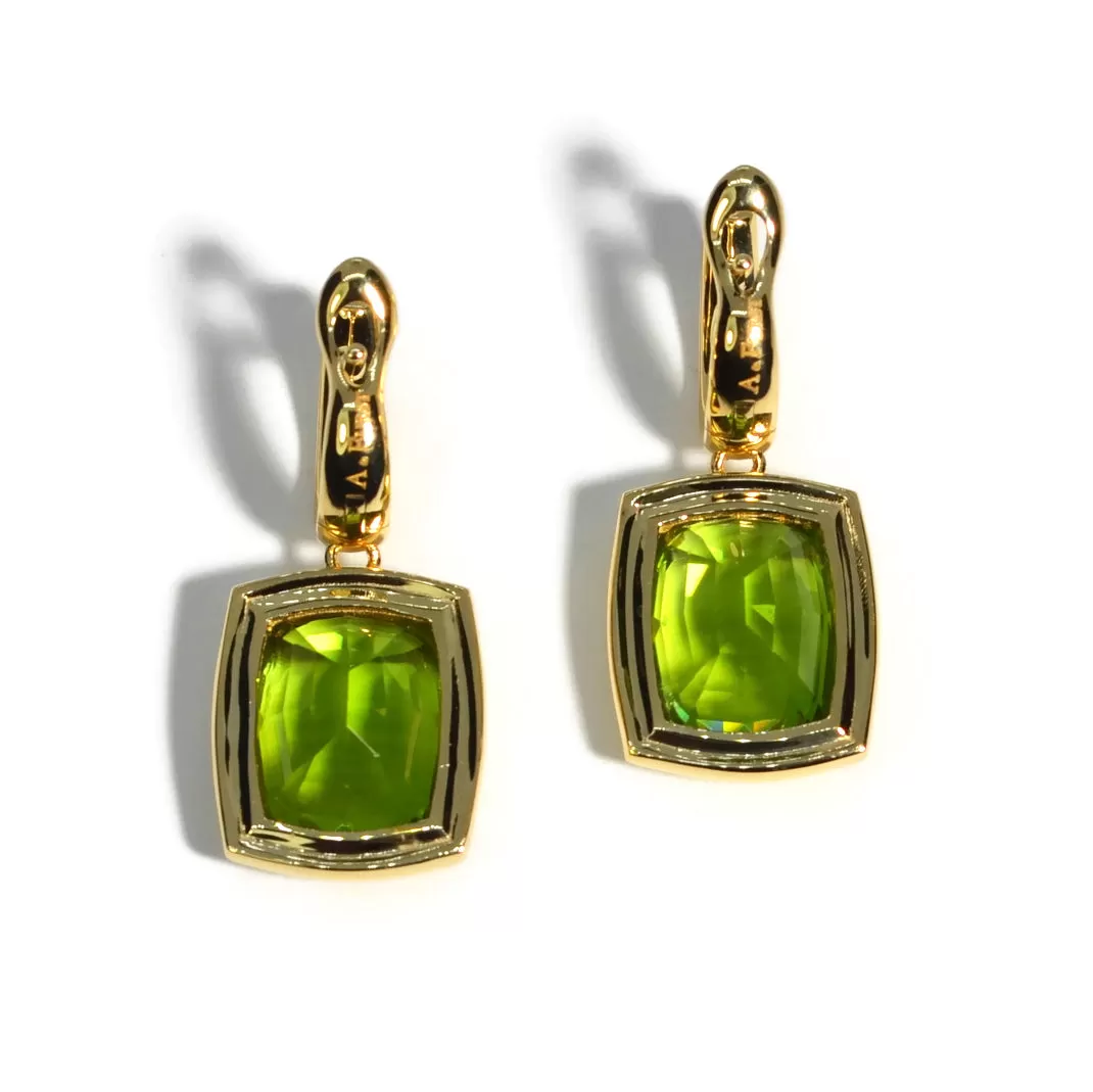 A & Furst - Essential - One of a Kind Drop Earrings with Peridot, 18k Yellow Gold