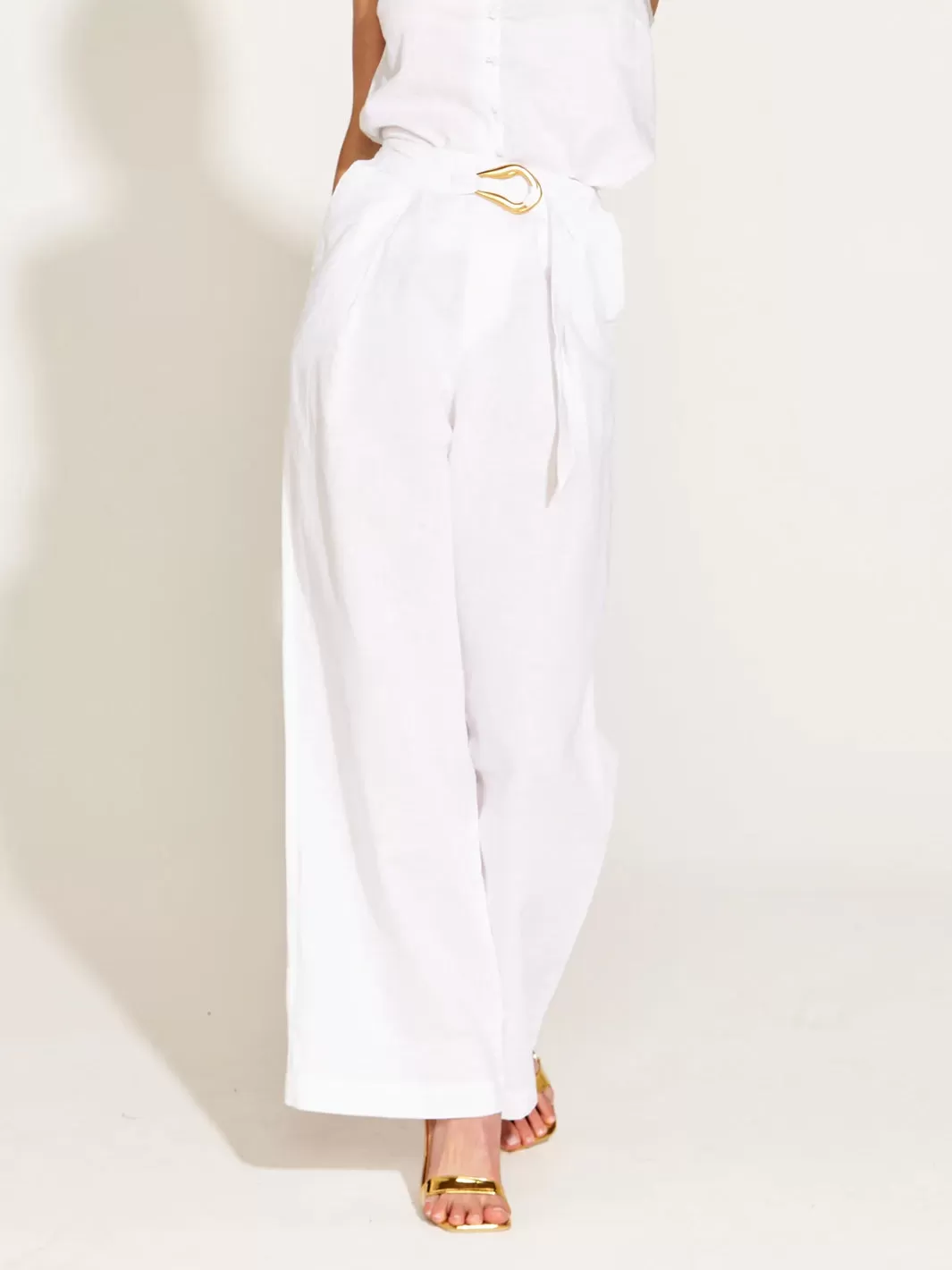 A Walk In The Park High Waisted Belted Wide Leg Pant