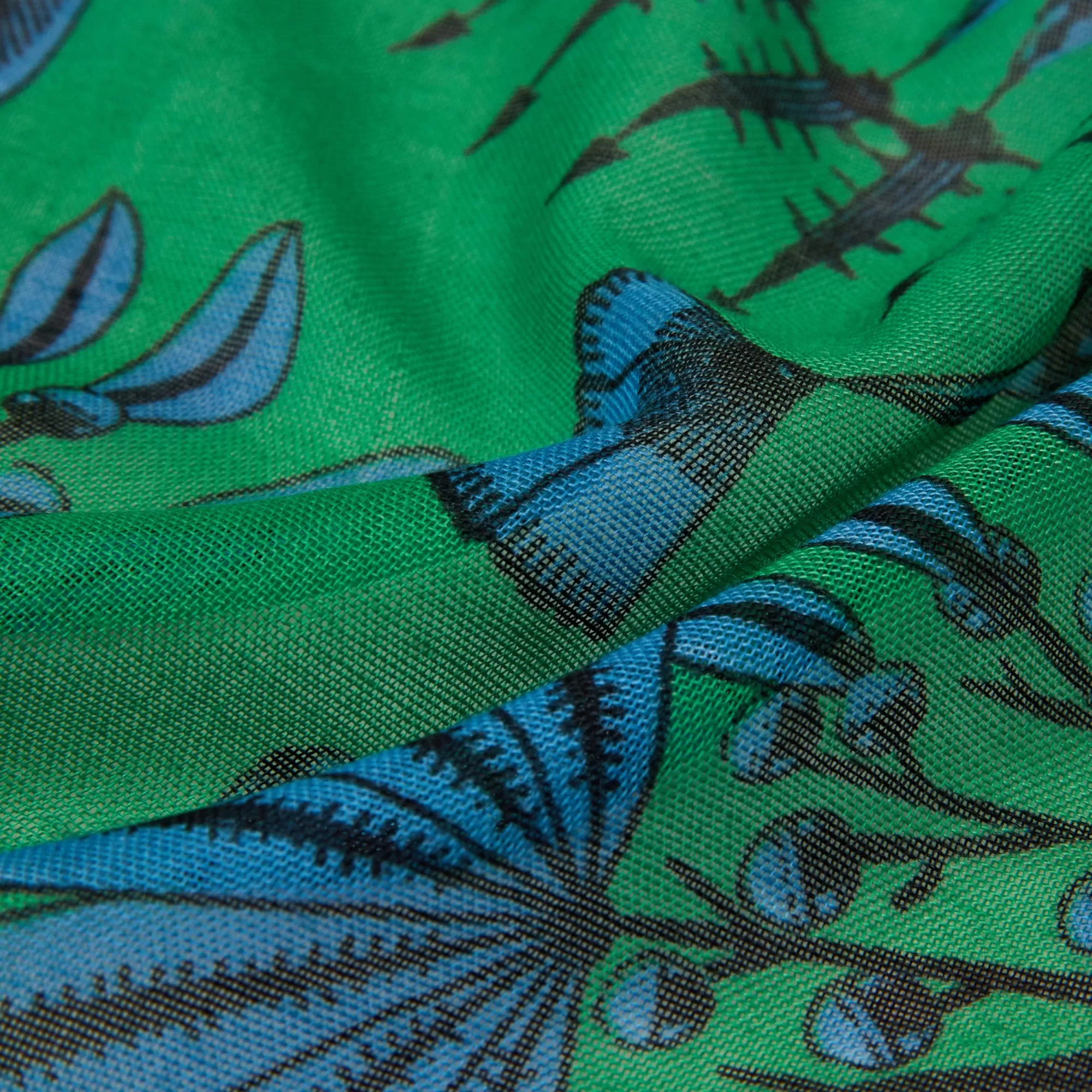 Accessorize London Women's Blue Green Print Scarf