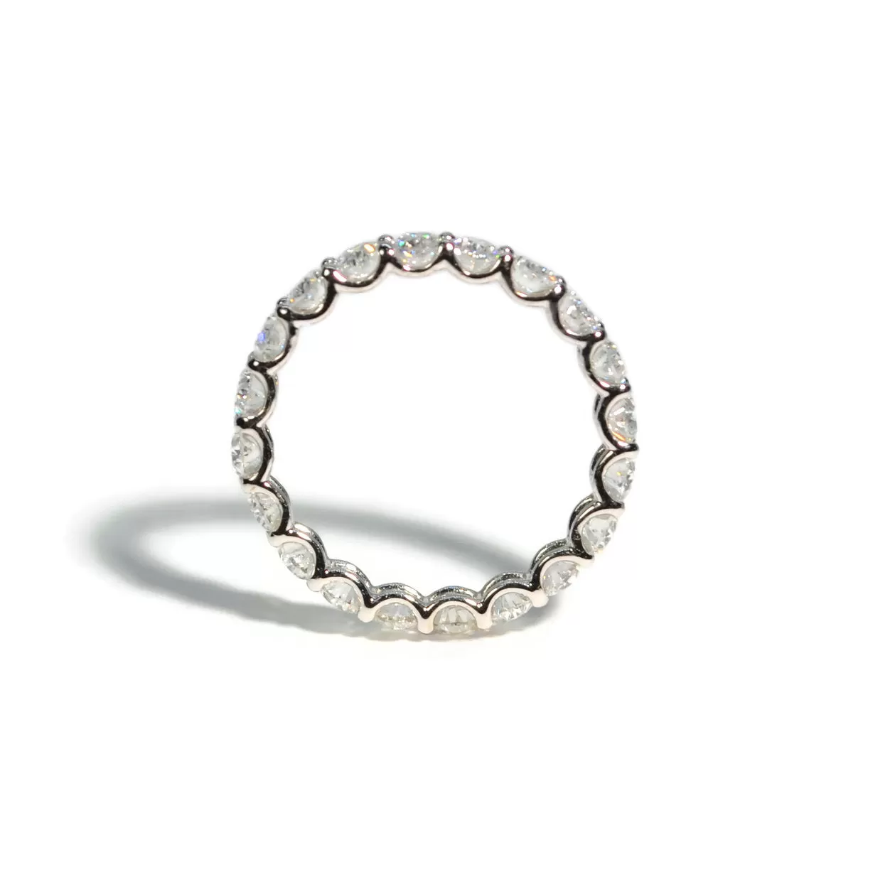 AFJ Diamond Collection - Eternity Band Ring with Oval Diamonds 2.77 carats, 18k White Gold