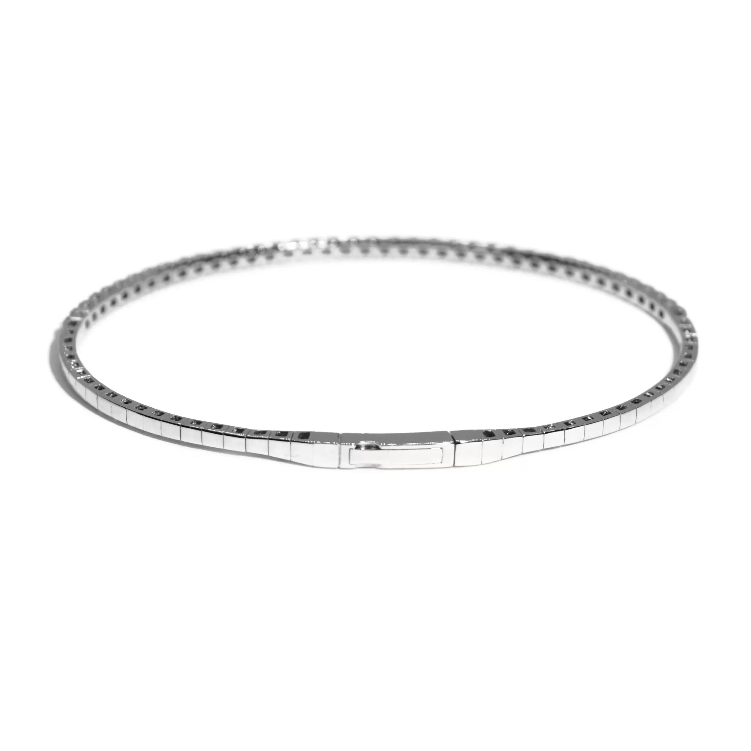 AFJ Diamond Collection  - Flexible Bracelet with Diamonds, White Gold