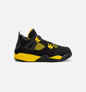 Air Jordan 4 Retro Thunder Preschool Lifestyle Shoe - Black/Yellow