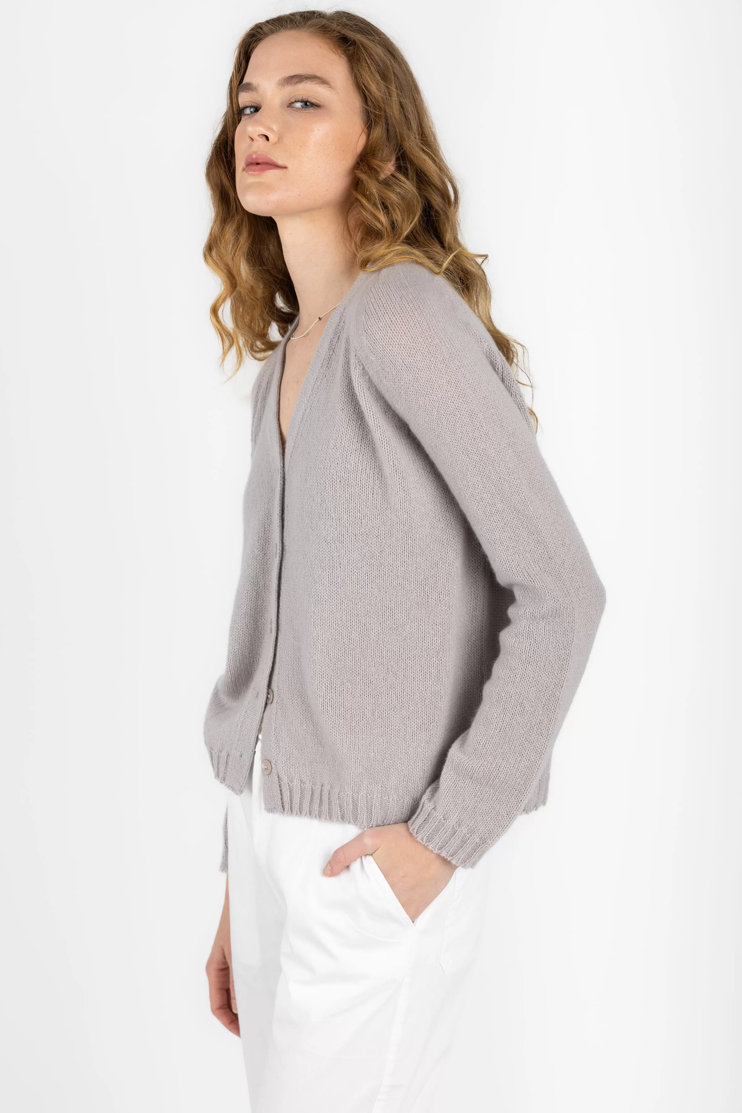 Airy Summer Cashmere Cardigan in Sand