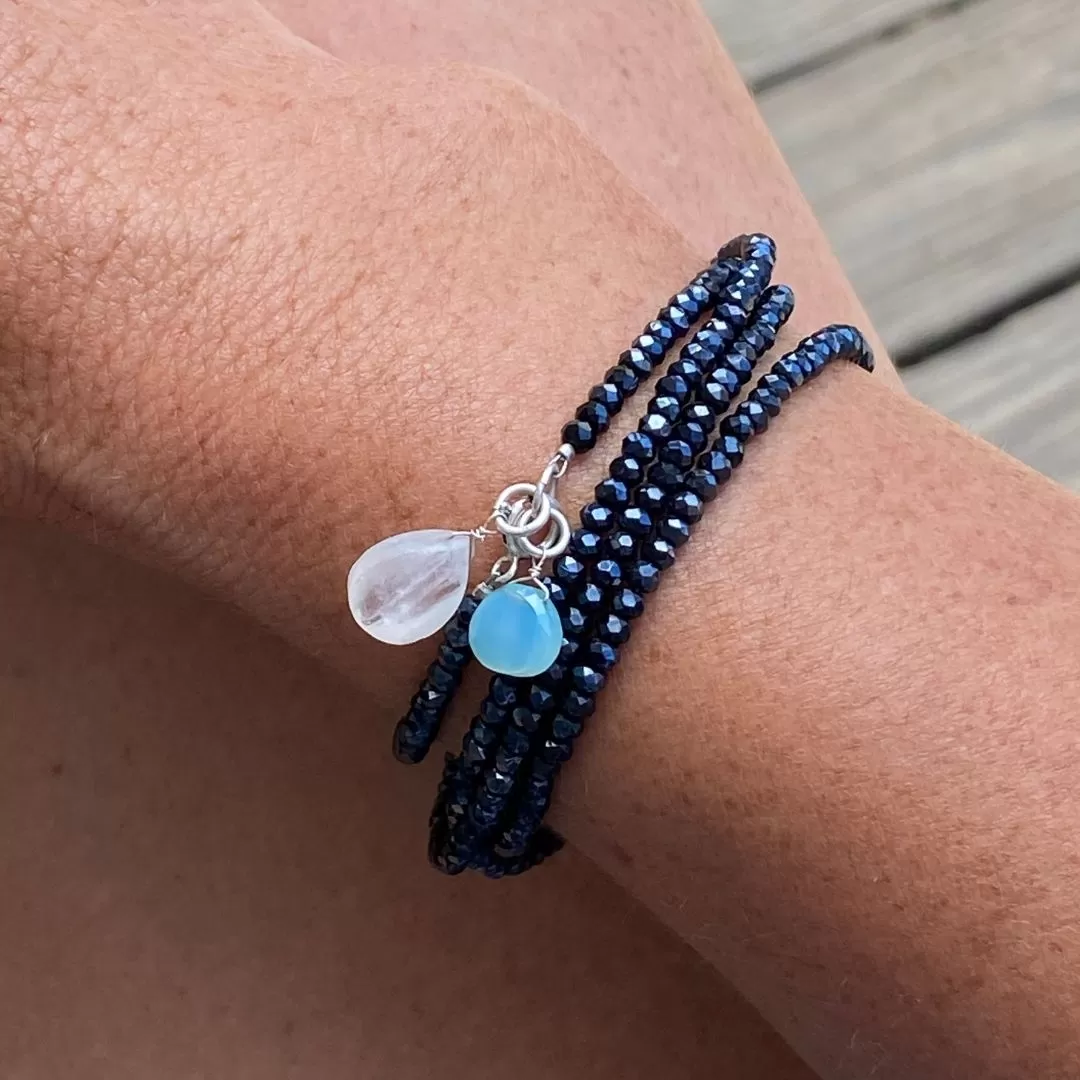 Aquamarine and Moonstone Wrap Bracelet for Hope