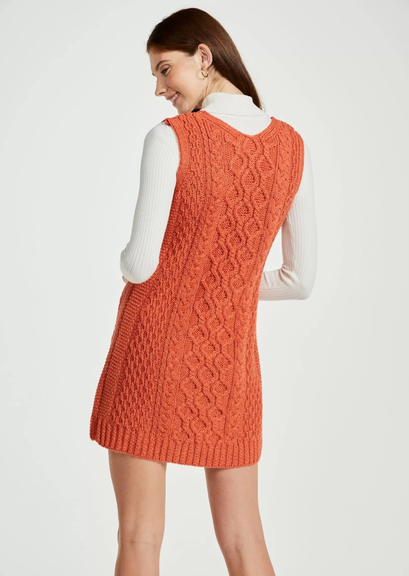 Ardmore Aran Ladies Sleeveless Dress | Autumn Leaves