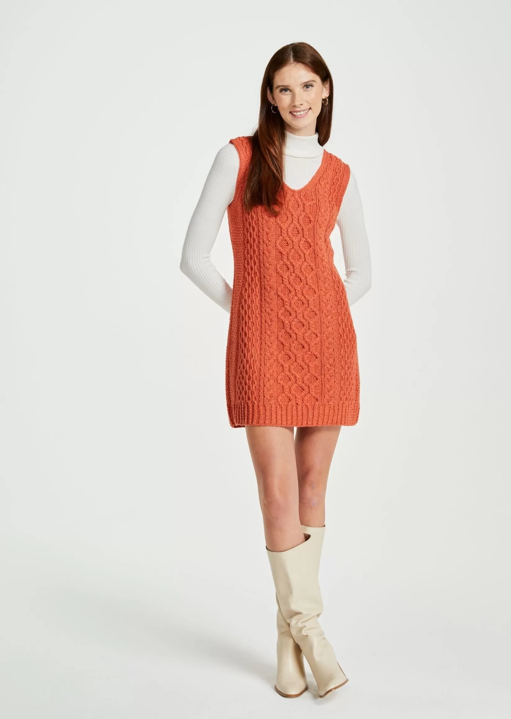 Ardmore Aran Ladies Sleeveless Dress | Autumn Leaves