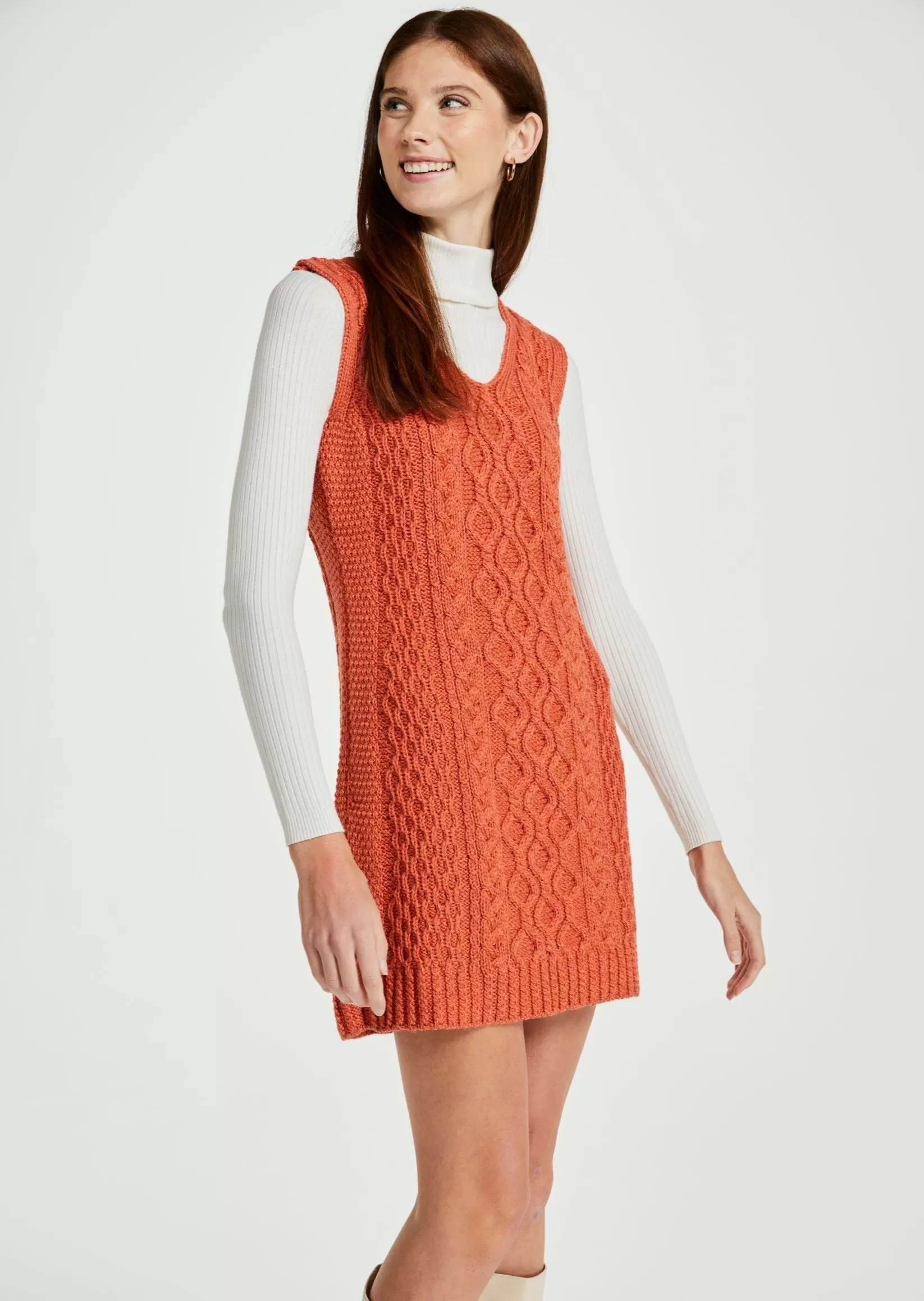 Ardmore Aran Ladies Sleeveless Dress | Autumn Leaves