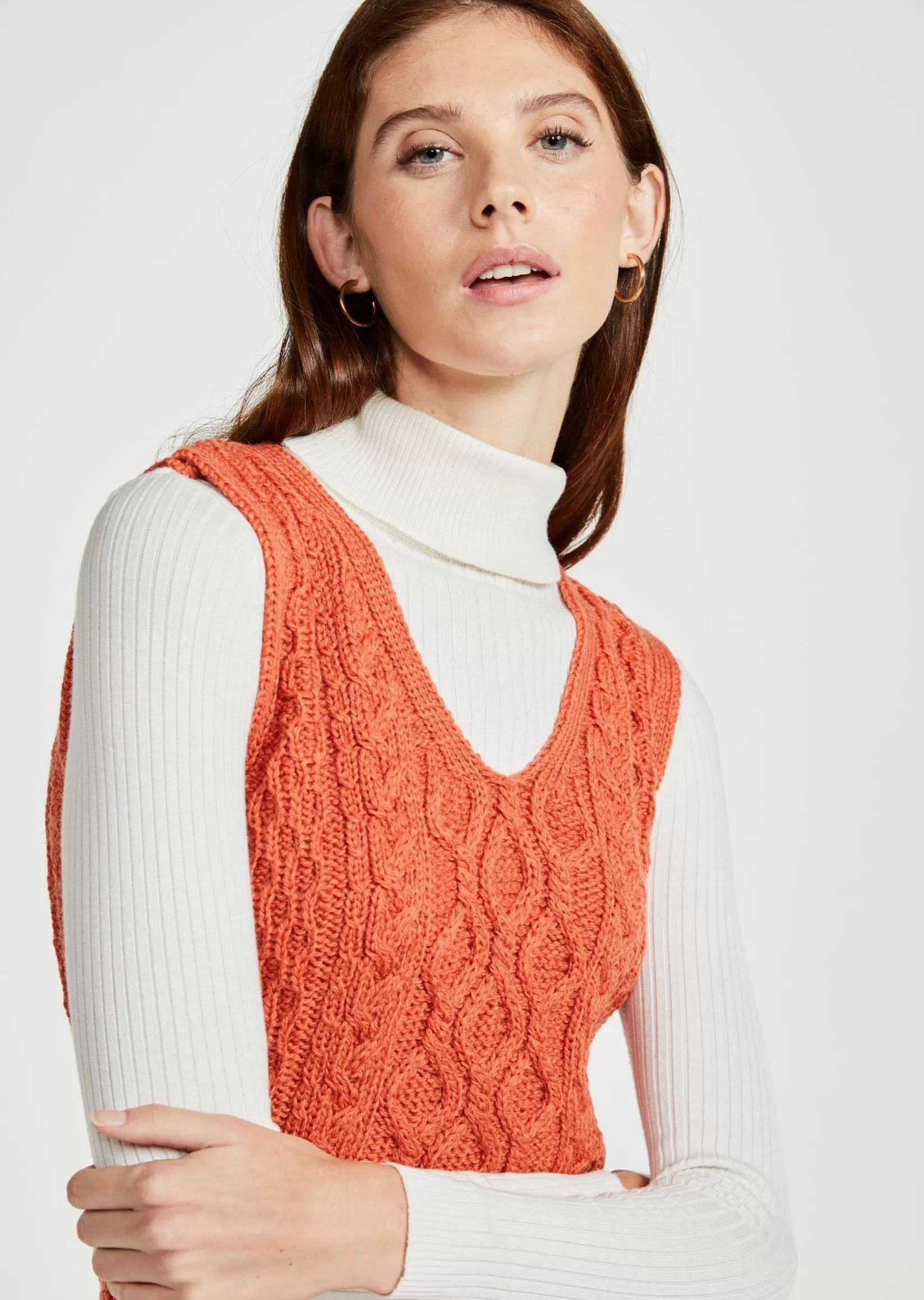 Ardmore Aran Ladies Sleeveless Dress | Autumn Leaves