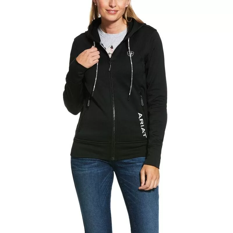 Ariat Ladies Full Zip Hoodie Keats Black