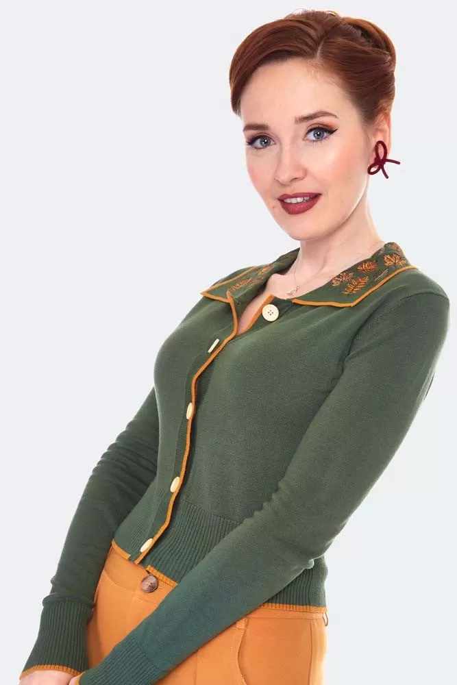 Autumn Leaves Embroidered Cardigan