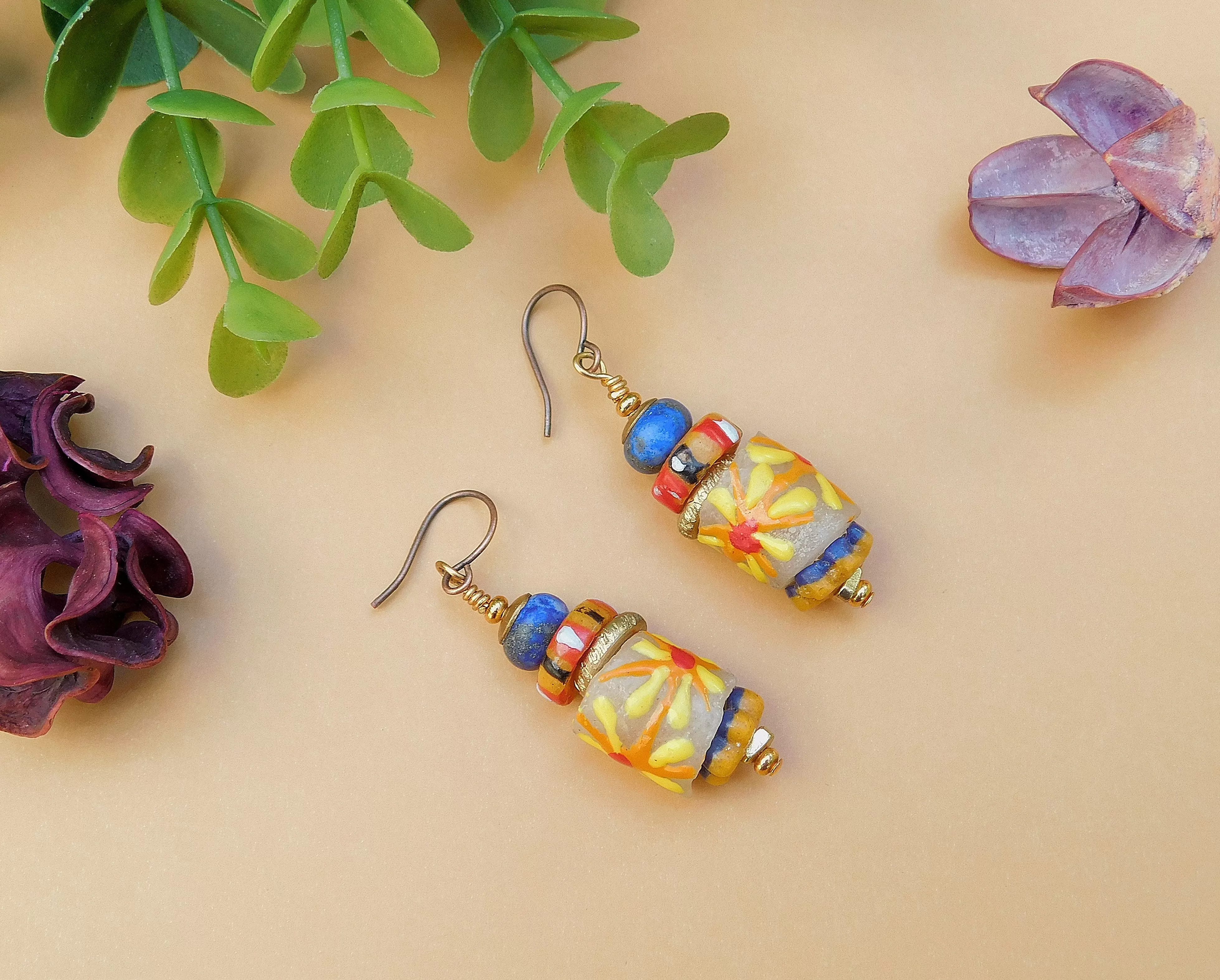 Autumn Medley Krobo Earrings