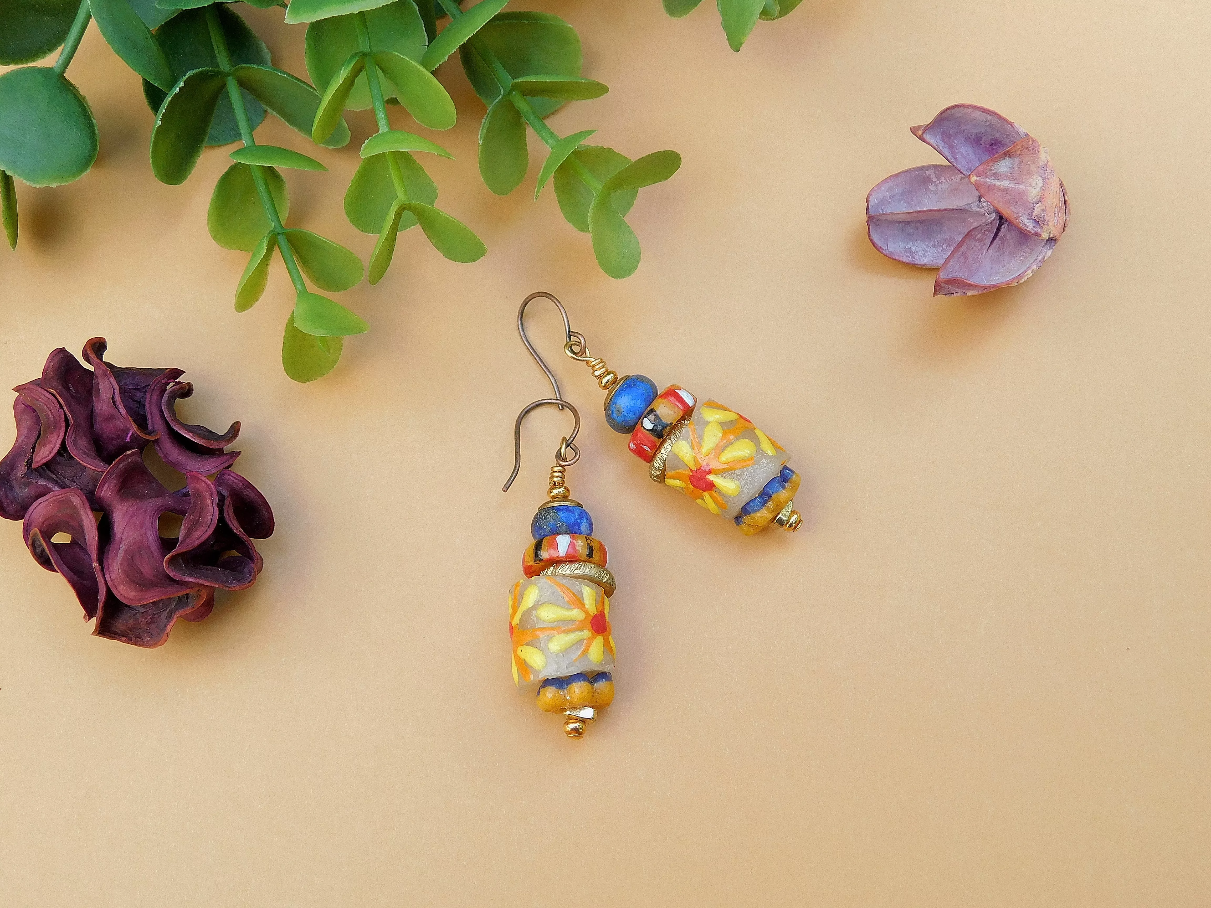 Autumn Medley Krobo Earrings