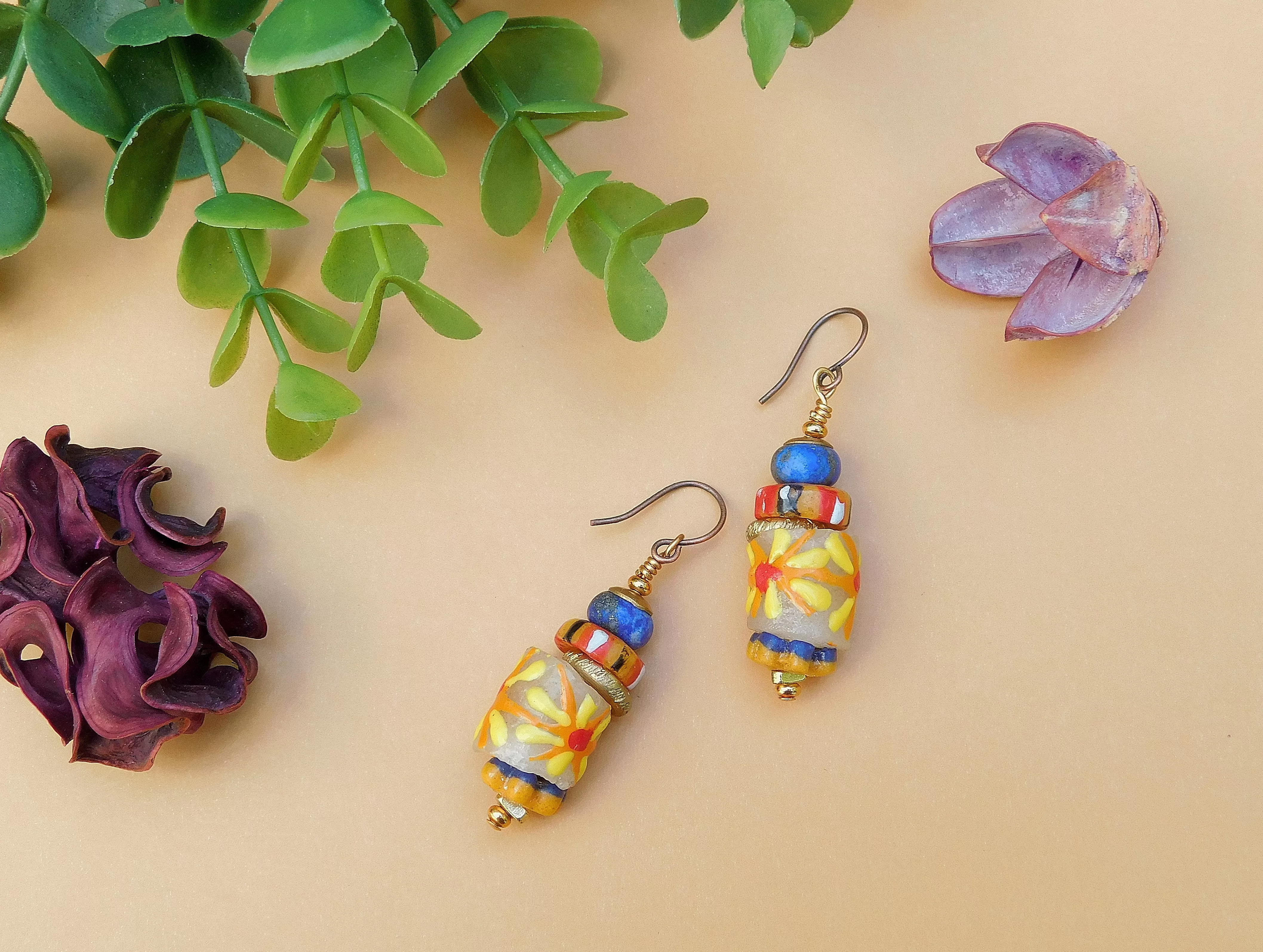 Autumn Medley Krobo Earrings