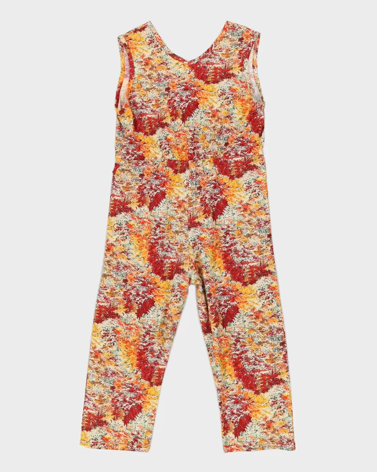 Autumn Trees Print Vintage Jumpsuit - S