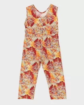 Autumn Trees Print Vintage Jumpsuit - S