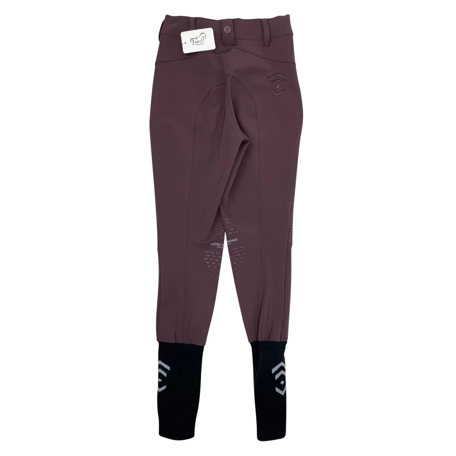 Aztec Diamond 'AD' Breeches in Maroon - Women's UK 16 (US 12)