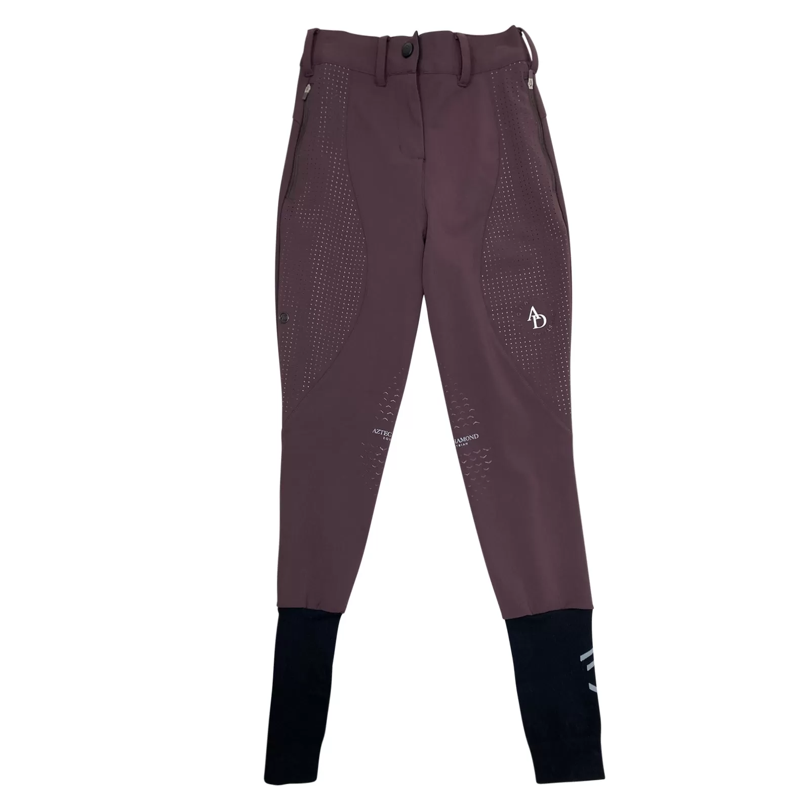 Aztec Diamond 'AD' Breeches in Maroon - Women's UK 16 (US 12)