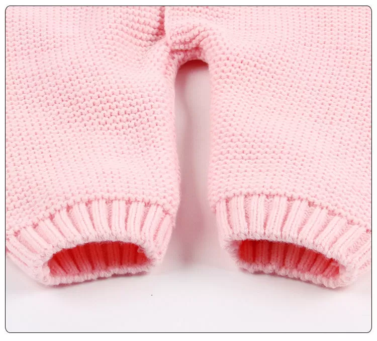 Baby Boys Girls Solid Color Knitted Hooded Cartoon Onesie