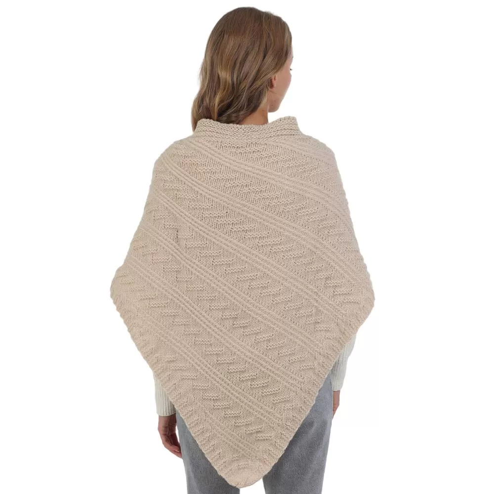 Belt Pointed Knit Pull Through Cape Poncho