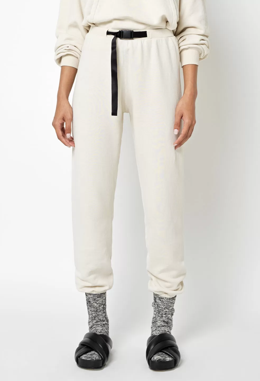 Belted Vintage Fleece Sweatpants / Cloud