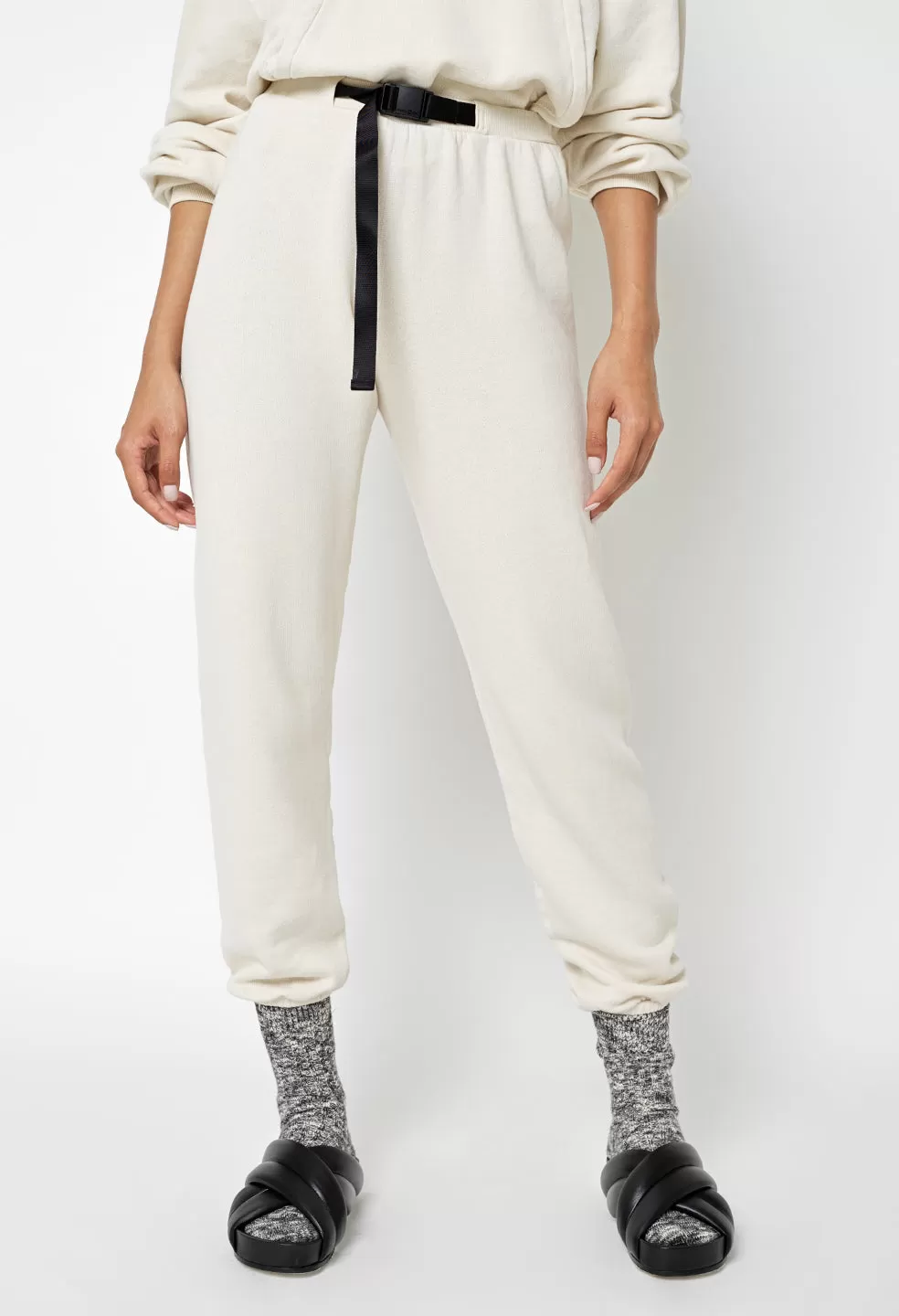 Belted Vintage Fleece Sweatpants / Cloud