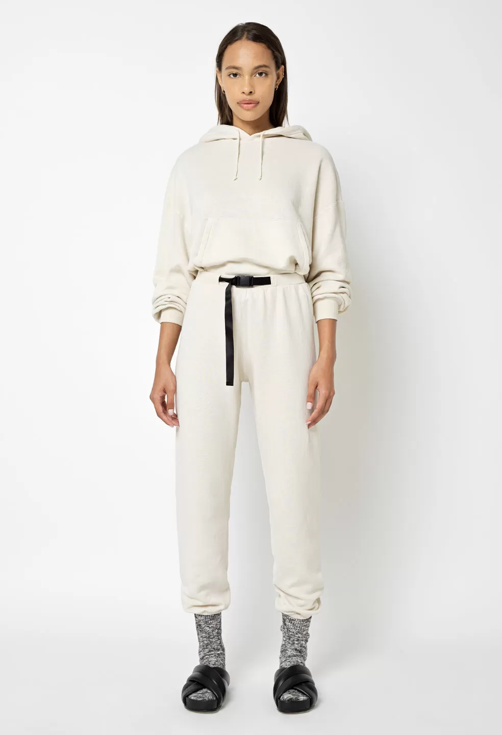 Belted Vintage Fleece Sweatpants / Cloud