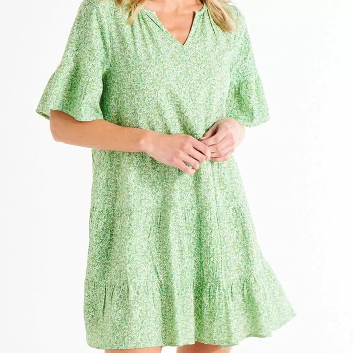 Betty Basics Sally Summer Dress Green Animal