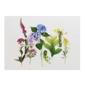 Blank Folding Greeting Card in Pink, Blue and Yellow Wildflowers of Summer