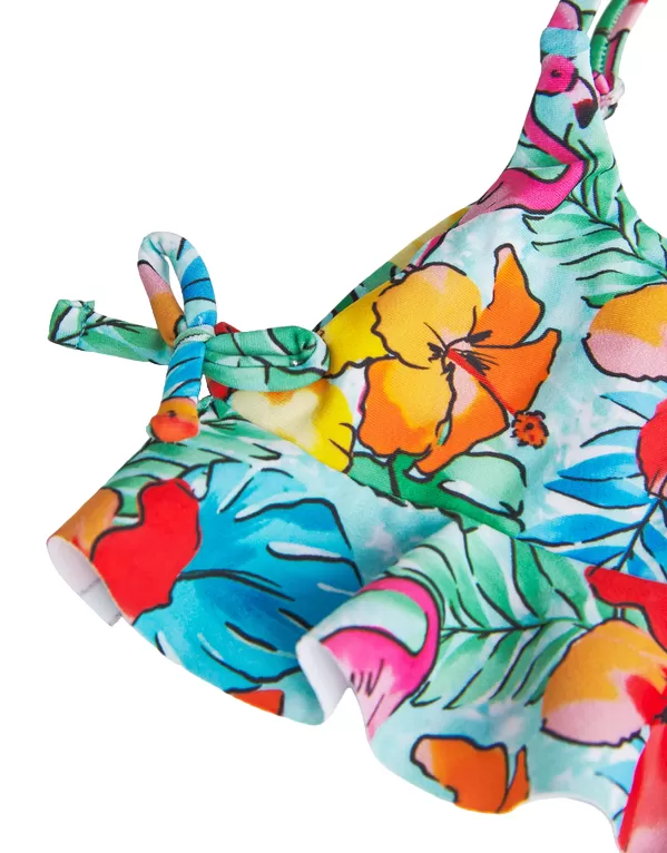 Boboli Swimsuit Bikini printed with ruffles for girls 828312 9308 marine water