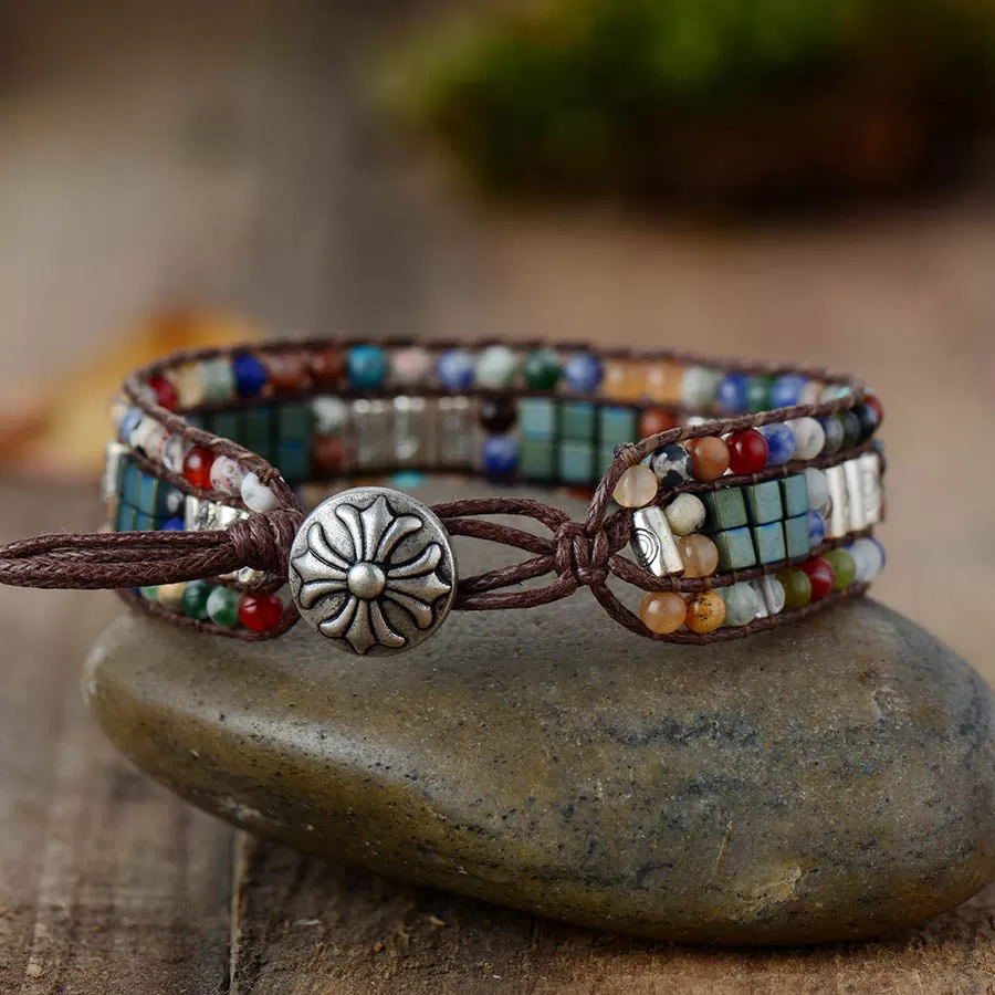 Boho Chic Colorful Midnight Wrap Bracelet