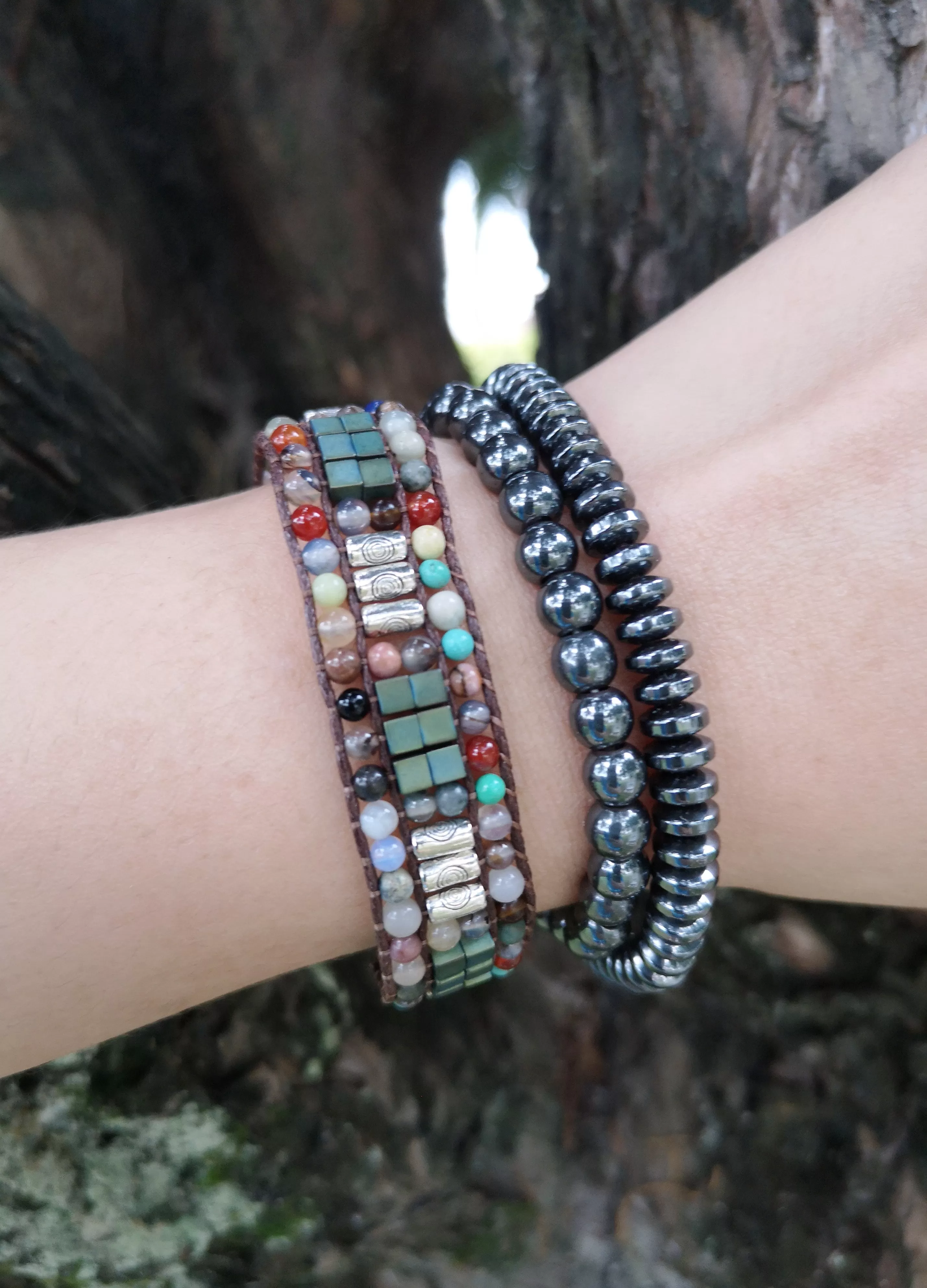 Boho Chic Colorful Midnight Wrap Bracelet