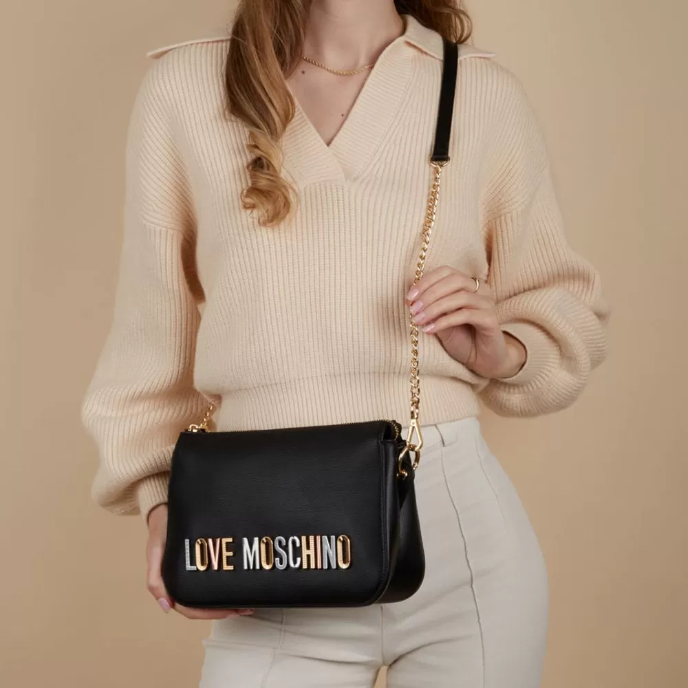 Borsa Donna a Spalla e a Tracolla LOVE MOSCHINO linea Bold Love Lettering colore Nero