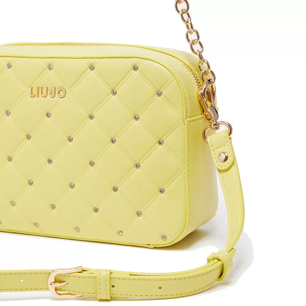 Borsa Donna a Spalla e Tracolla LIU JO Trapuntata con Strass Giallo