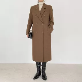 Brown Long Thicken Wool Overcoat