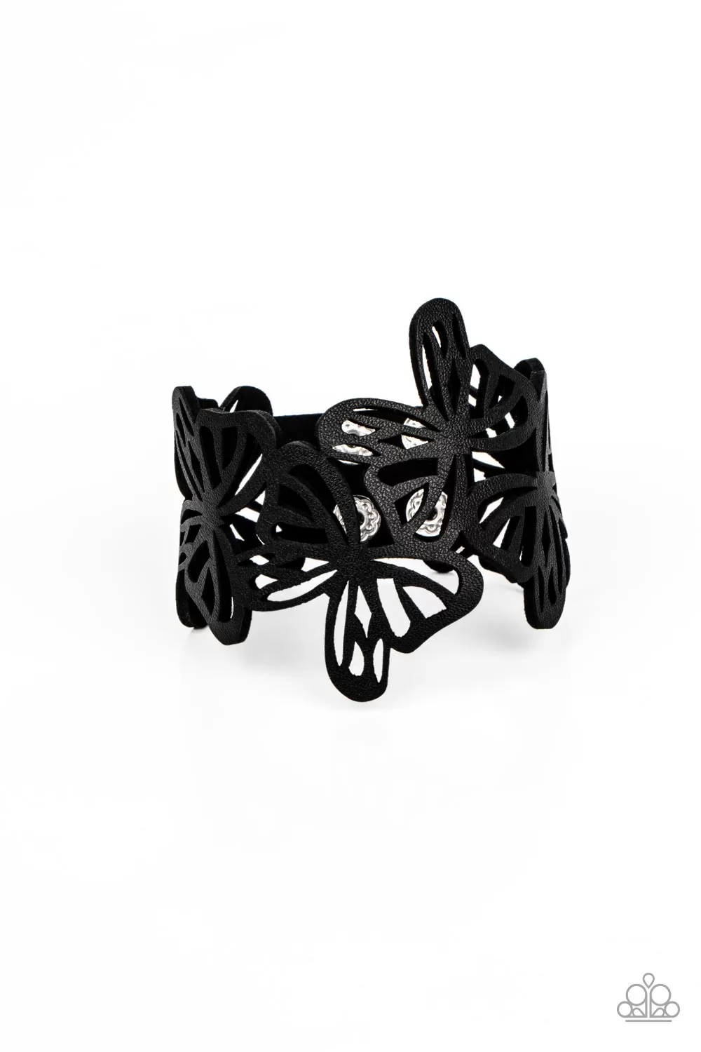 Butterfly Breeze Black Urban Wrap Bracelet - Paparazzi Accessories