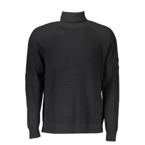 Calvin Klein High Neck Woolen Sweater with Logo Men's Appliqué