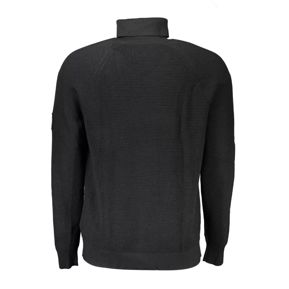 Calvin Klein High Neck Woolen Sweater with Logo Men's Appliqué