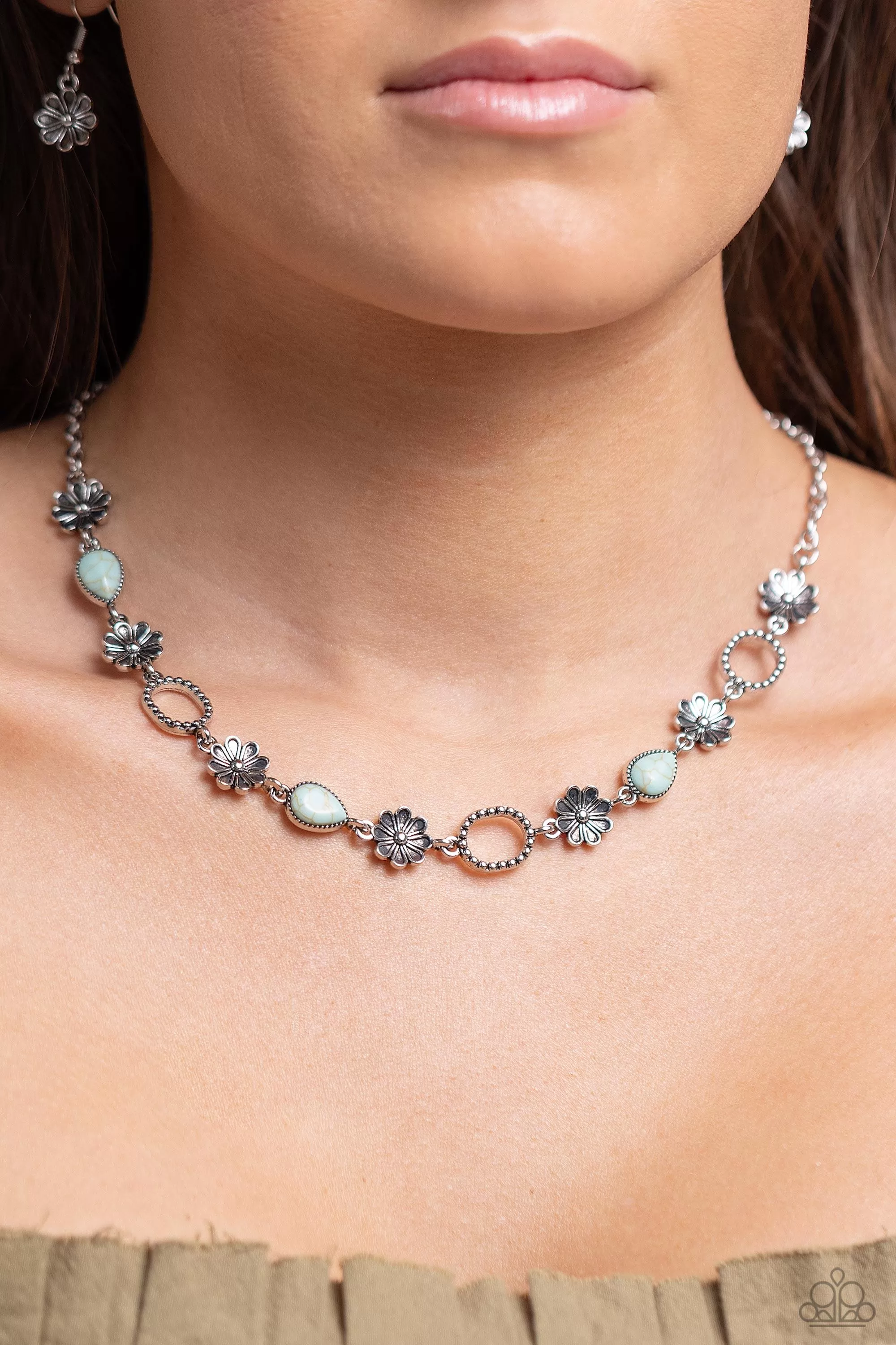 Casablanca Chic Blue Stone Necklace - Paparazzi Accessories