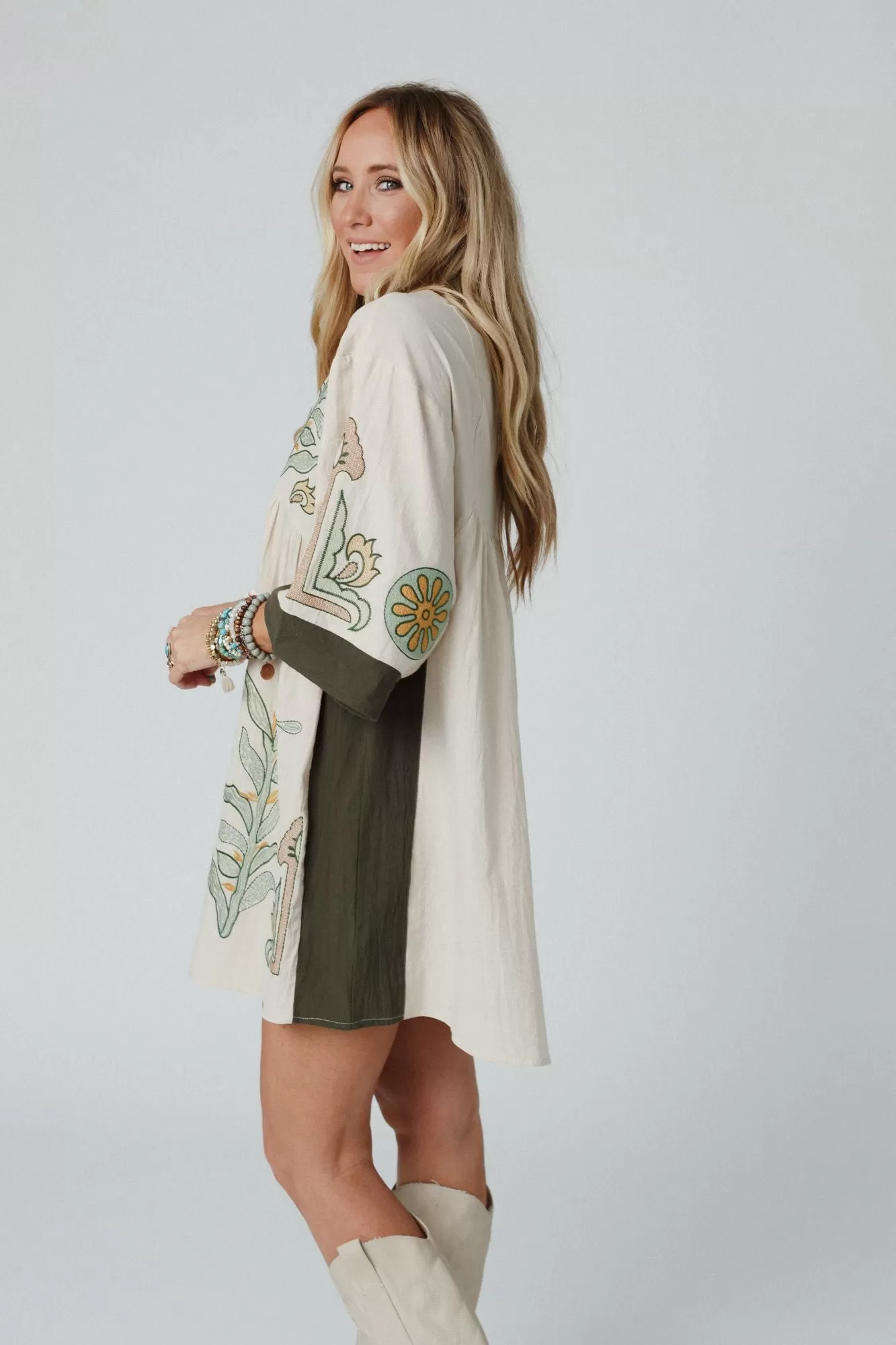 Chateau Chic Babydoll Tunic Dress - Sage