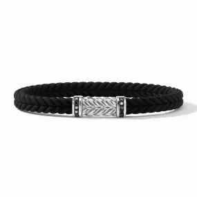 Chevron Black Rubber Bracelet with Pavé Black Diamonds