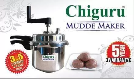 Chiguru Triply Stainless Steel Mudde Maker; 3.5Ltrs