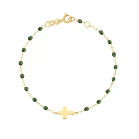 Classic Scarab Charm Bracelet, Yellow Gold, 6.7"