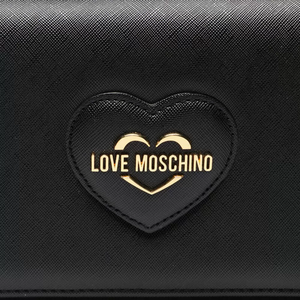 Clutch Donna con Tracolla LOVE MOSCHINO stampa Saffiano Nera