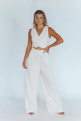 Confidently Chic Ivory Pant Suit Set